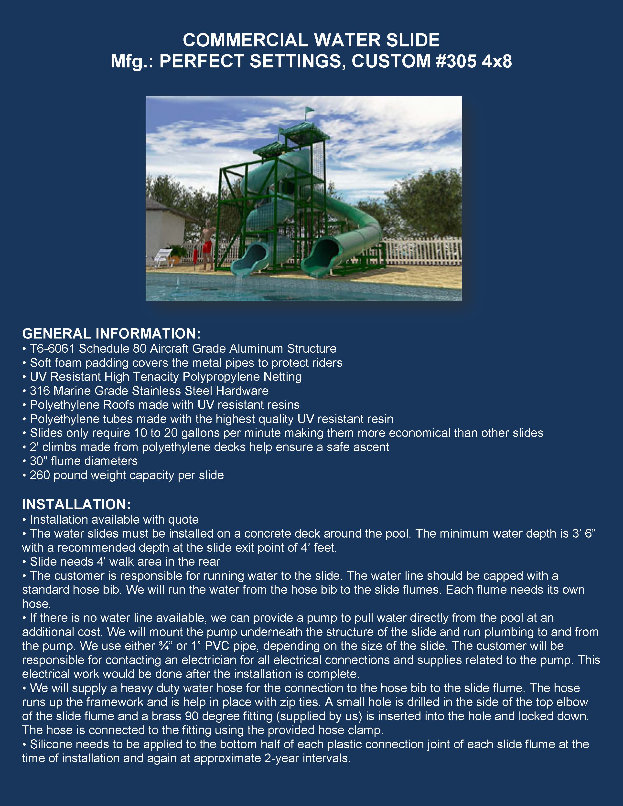 Commercial Water Slide #205 4X8