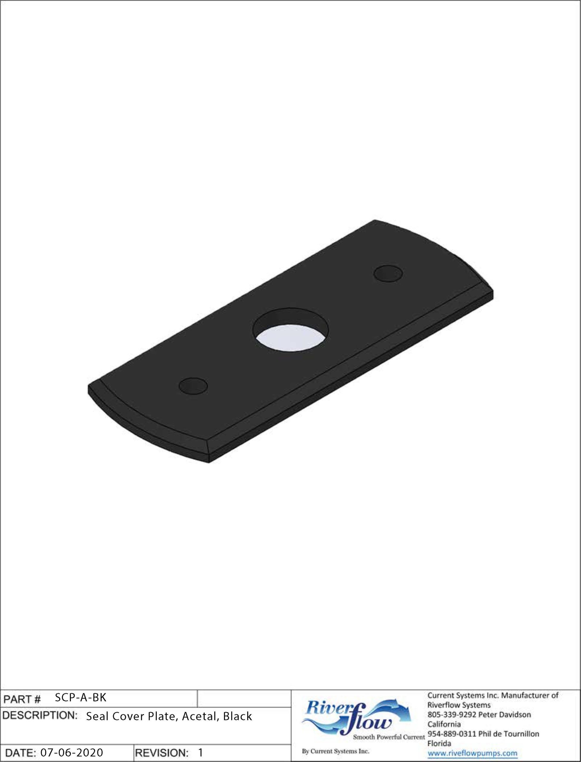 PN#: SCP-A-BK  Seal Cover Plate, Acetal, Black